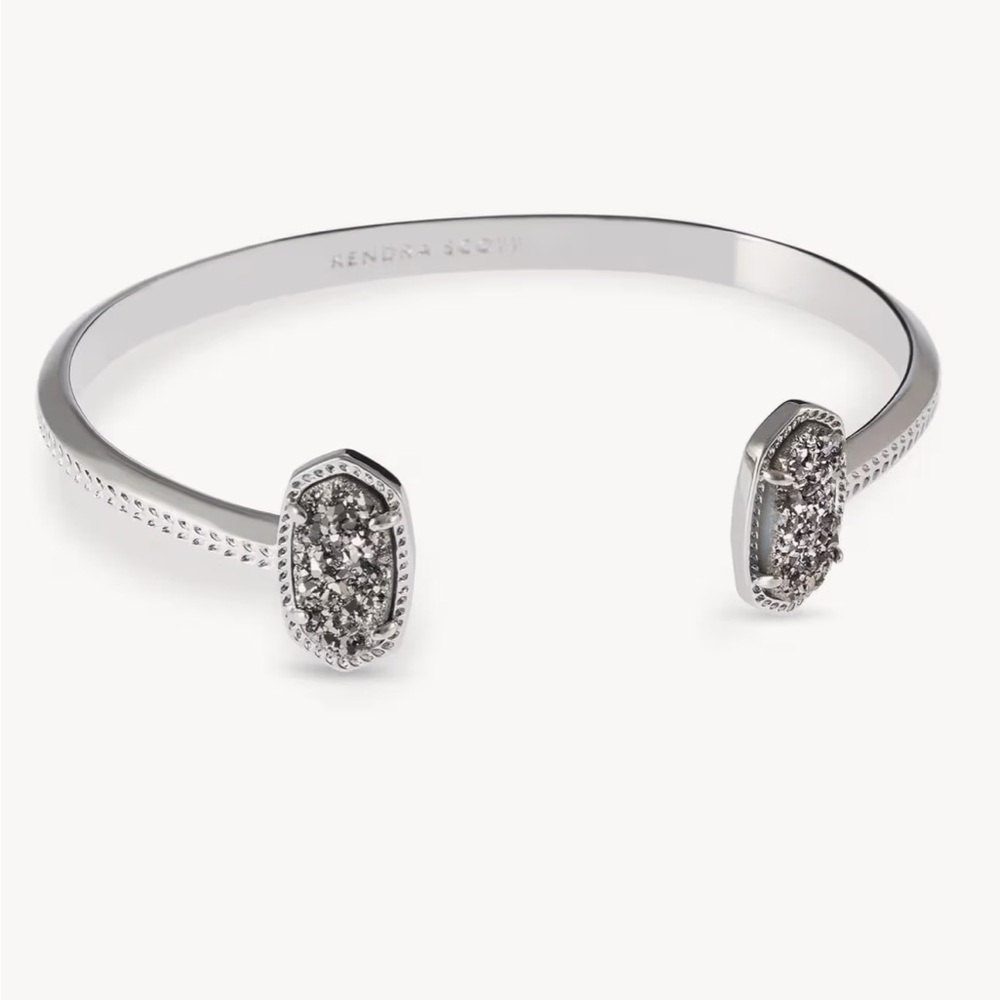 Kendra Scott Elton Silver Cuff Bracelet in Platinum Drusy